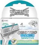 WILKINSON 4szt Quattro Titanium Sensitive Wkłady do maszynki dla mężczyzn