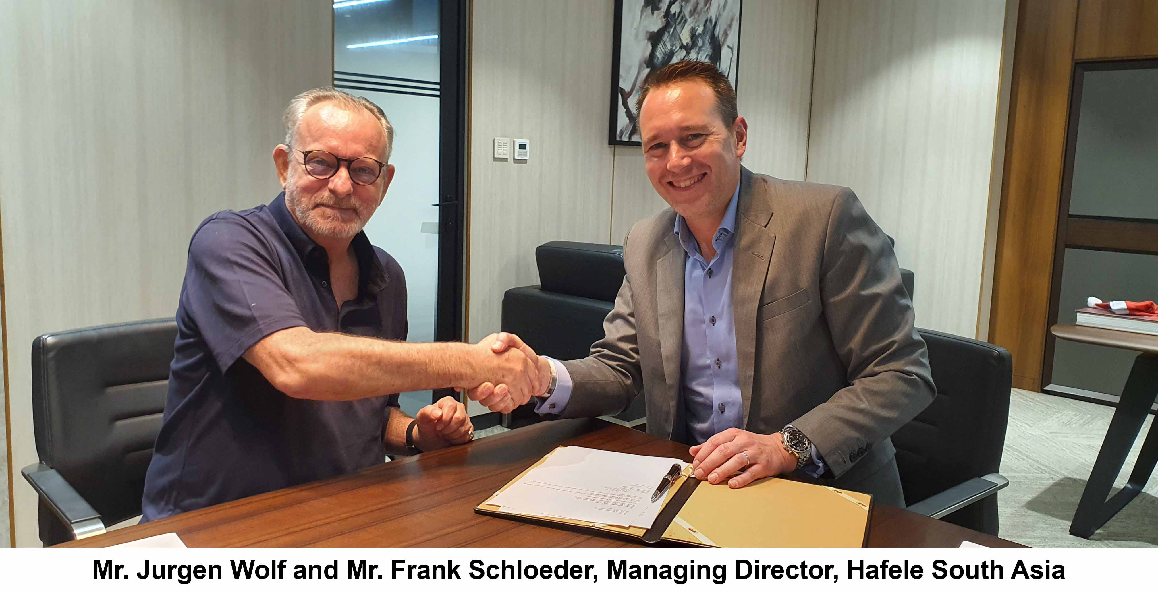 Frank Schloeder Succeeds Jurgen Wolf for Hafele India Operations