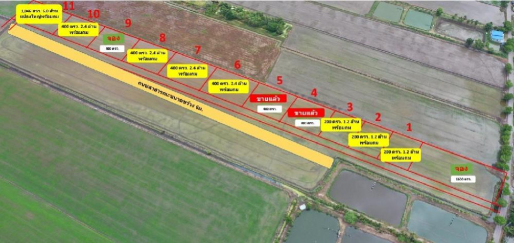 ขาย ที่ดิน ต.เกาะไร่ ฉะเชิงเทรา แบ่งขายที่ดินพร้อม