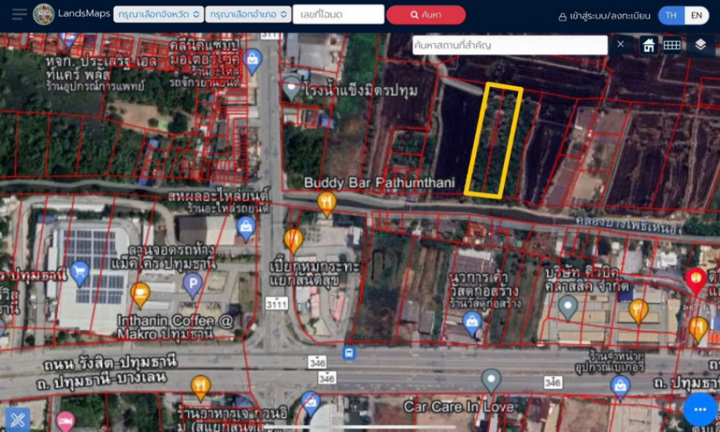 ให้เช่า ที่ดิน สามโคก ปทุมธานี ใกล้แยกสันติสุข ID-