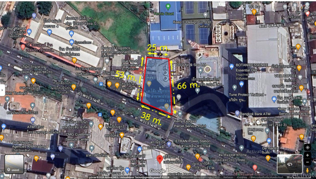 ให้เช่า ที่ดิน ติดถนน พระราม 4 เนื้อที่ 1 ไร่ 53 ต