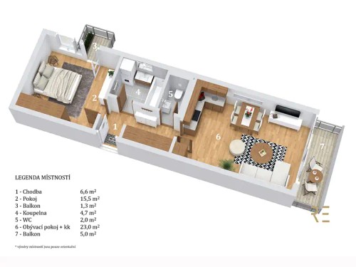 Prodaný byt 2+kk 58 m²
