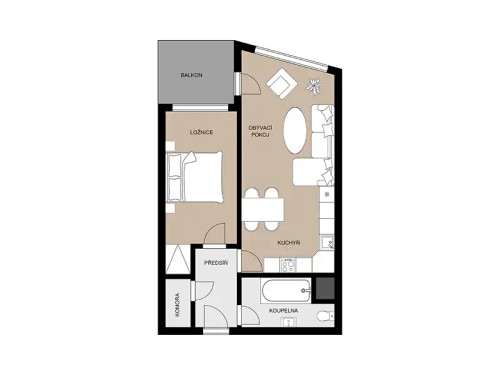 Prodaný byt 2+kk 51 m²