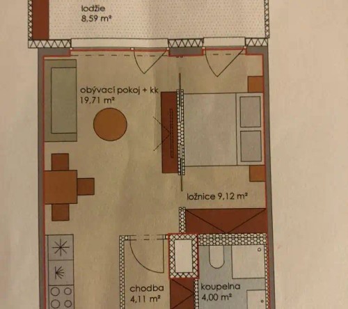 Prodaný byt 2+kk 38 m²