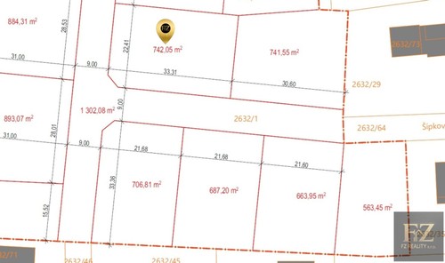 Prodej stavebního pozemku 742.05 m²