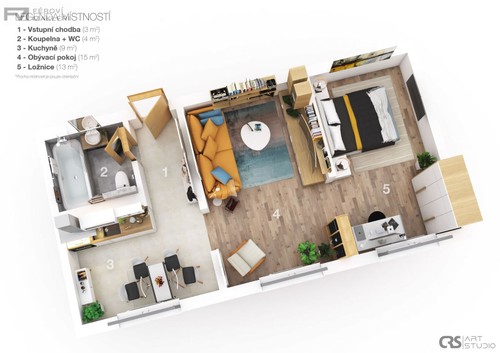 Prodej bytu 2+1 42 m²