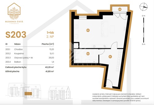 Prodej bytu 1+kk 42 m²