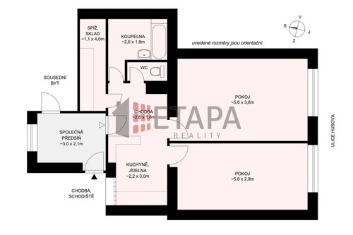 Prodej bytu 2+1 58 m²