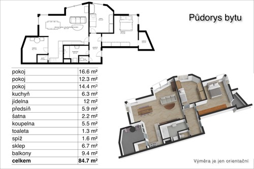 Prodej bytu 3+1 85 m²