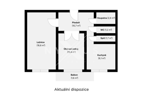 Prodej bytu 2+1 57 m²