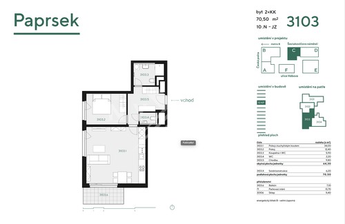 Prodej bytu 2+kk 70 m²
