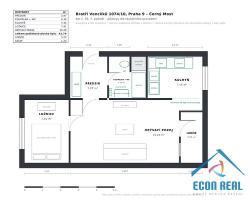 Prodej bytu 2+kk 45 m²