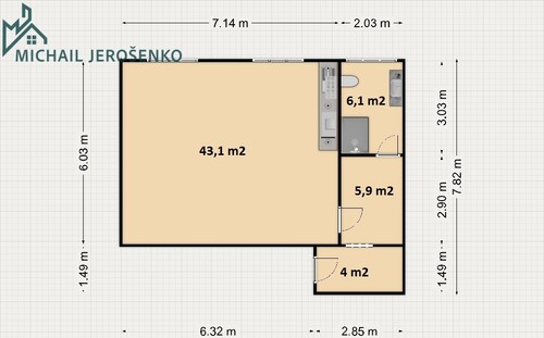 Prodej bytu 1+kk 59 m²