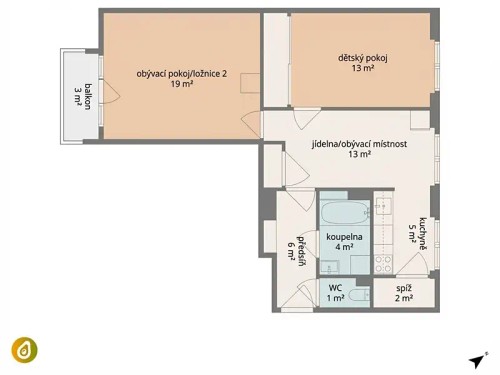 Prodej bytu 2+1 70 m²
