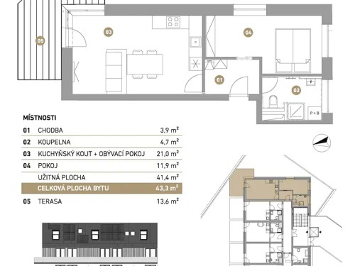 Prodej bytu 2+kk 43 m²