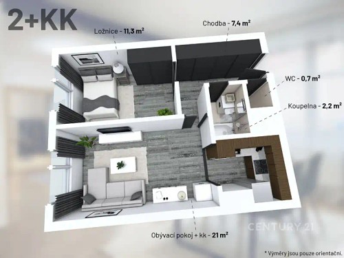 Prodaný byt 2+kk 42 m²