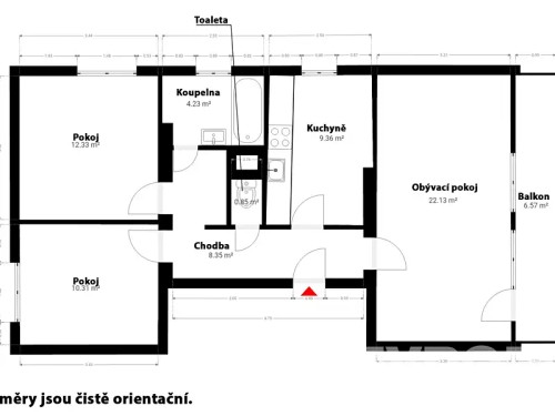 Prodaný  byt 3+1 69 m²