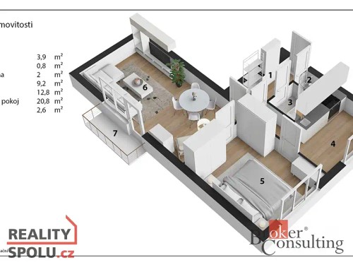 Prodaný byt 2+1 56 m²