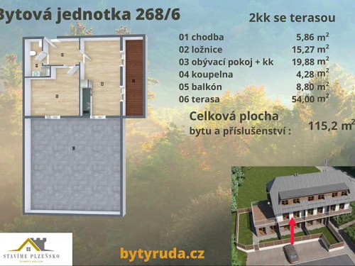 Prodej bytu 2+kk 115 m²