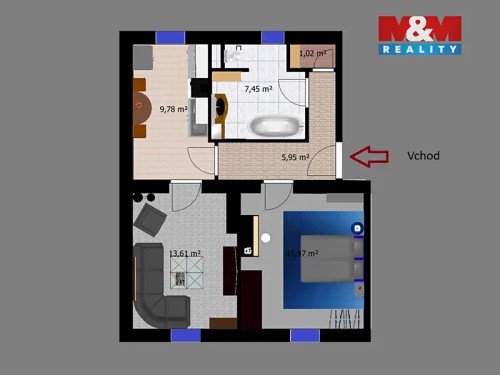 Prodaný byt 2+1 50 m²