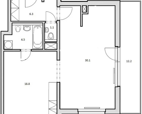 Prodaný byt 2+kk 59 m²
