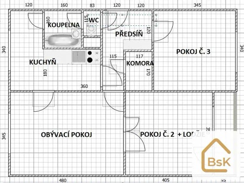Prodaný byt 3+1 63 m²