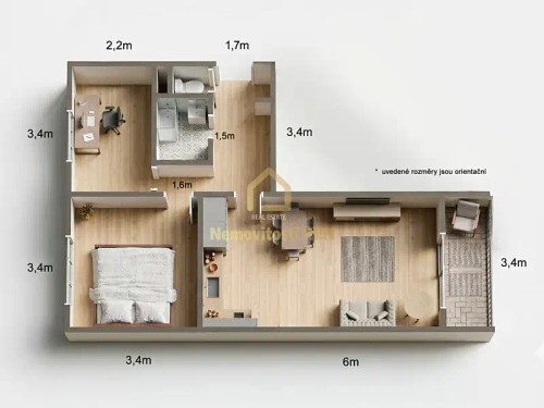 Prodej bytu 2+1 57 m²