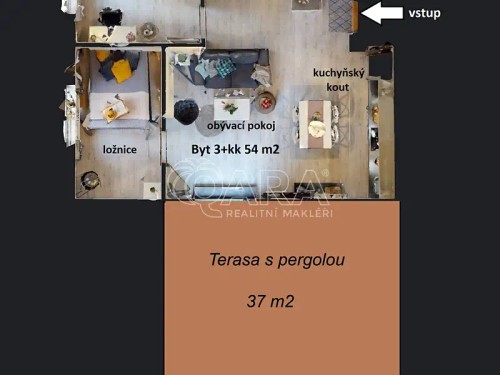 Prodaný byt 3+kk 54 m²