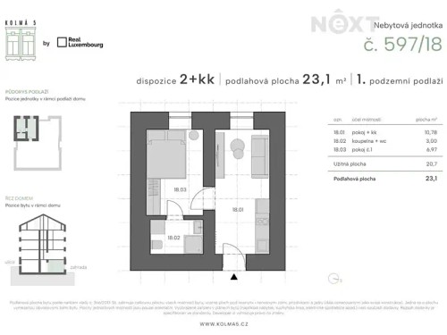 Prodej bytu 2+kk 23 m²