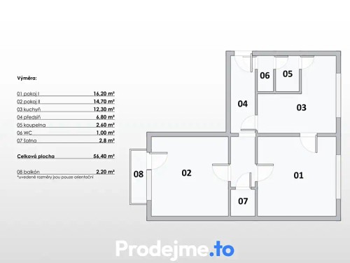 Prodej bytu 2+1 56 m²
