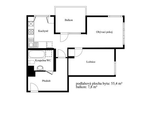 Prodaný byt 2+kk 55 m²