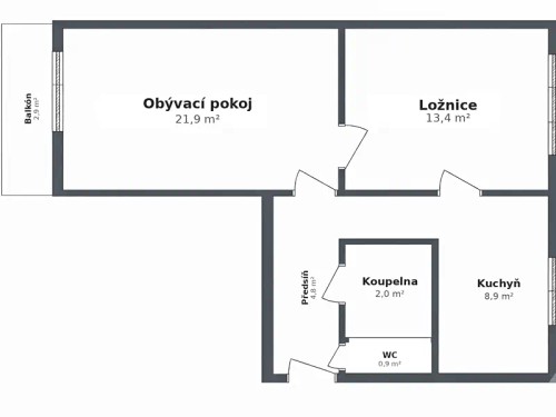 Prodaný  byt 2+1 52 m²