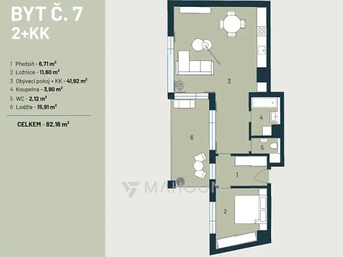 Prodej bytu 2+kk 66 m²
