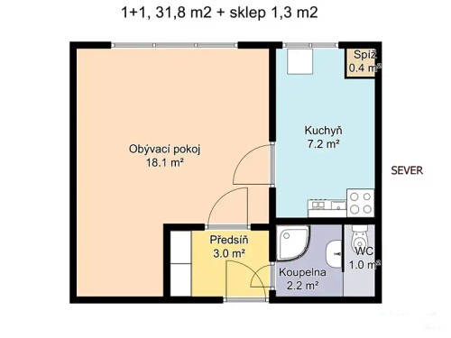 Prodaný byt 1+1 32 m²