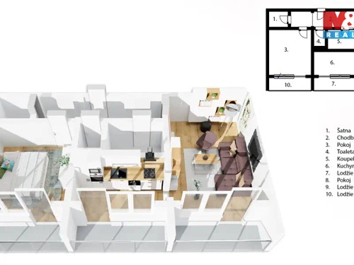 Prodaný byt 2+1 62 m²