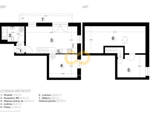 Prodej bytu 2+kk 94 m²