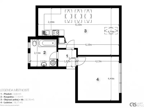 Prodej bytu 2+kk 64 m²