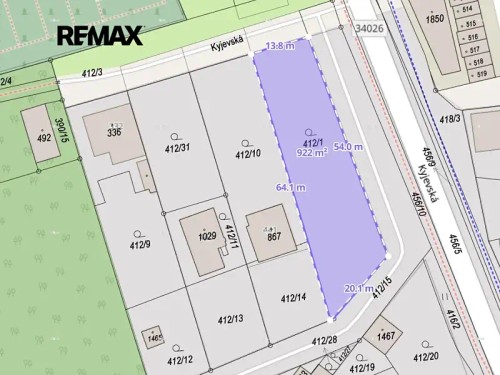 Prodej stavebního pozemku 922 m²