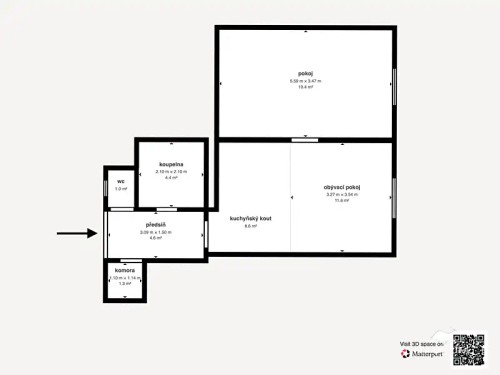 Prodej bytu 2+kk 50 m²