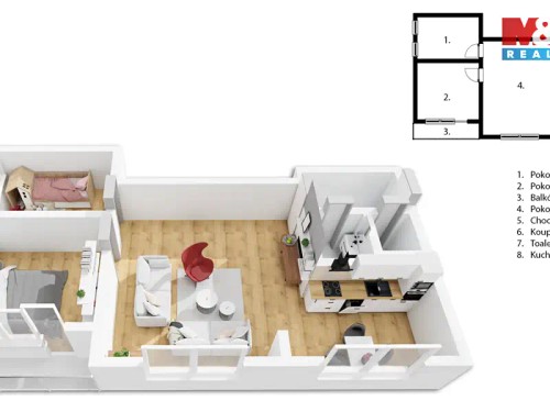 Prodaný  byt 3+1 57 m²