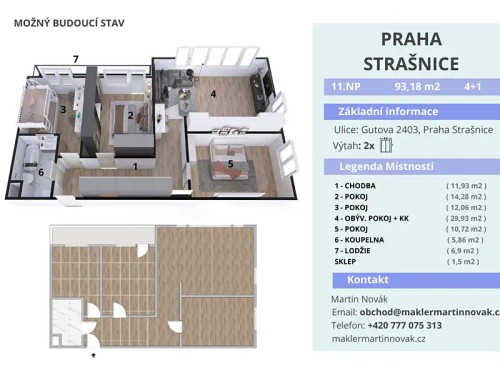 Prodej bytu 4+1 93 m²