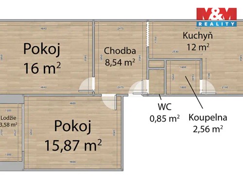 Prodaný byt 2+1 56 m²