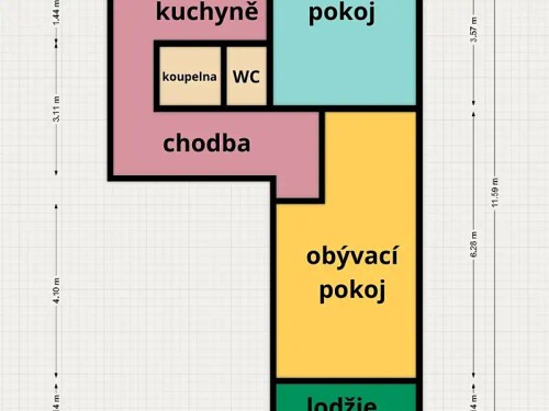 Prodej bytu 2+1 54 m²