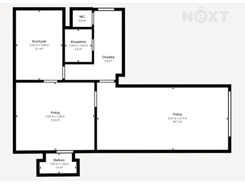 Prodaný byt 2+1 52 m²