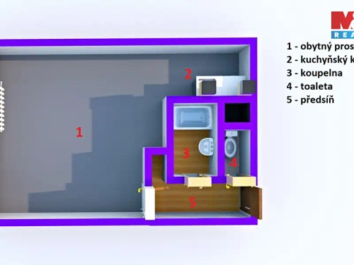 Prodaný byt 1+kk 31 m²