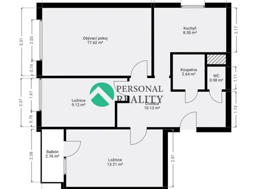 Prodej bytu 3+1 62 m²