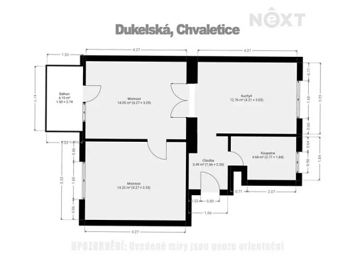 Prodaný byt 2+1 52 m²