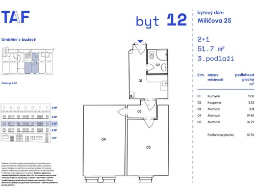 Prodaný byt 2+1 52 m²