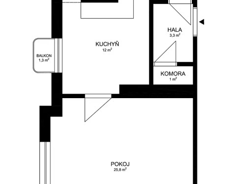 Prodaný byt 1+1 48 m²