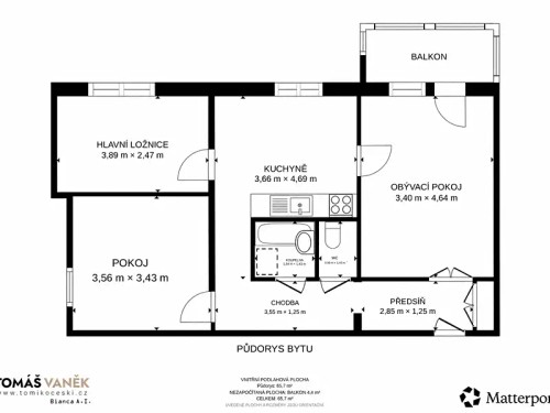 Prodej bytu 3+1 66 m²
